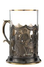 Подстаканник Чаепитие, литье (13115)