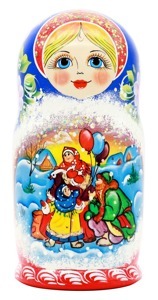 Матрешка "Народные гулянья", 10 мест, 25см