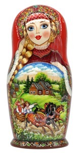 Матрешка кировская "Летняя тройка", 10 мест, 25см