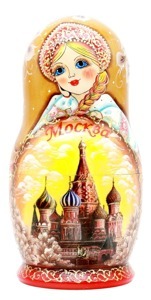 Матрешка "Вечерние виды Москвы", 10 мест