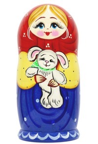 Матрешка "Любимые игрушки. Зайка", 5 мест, 18см